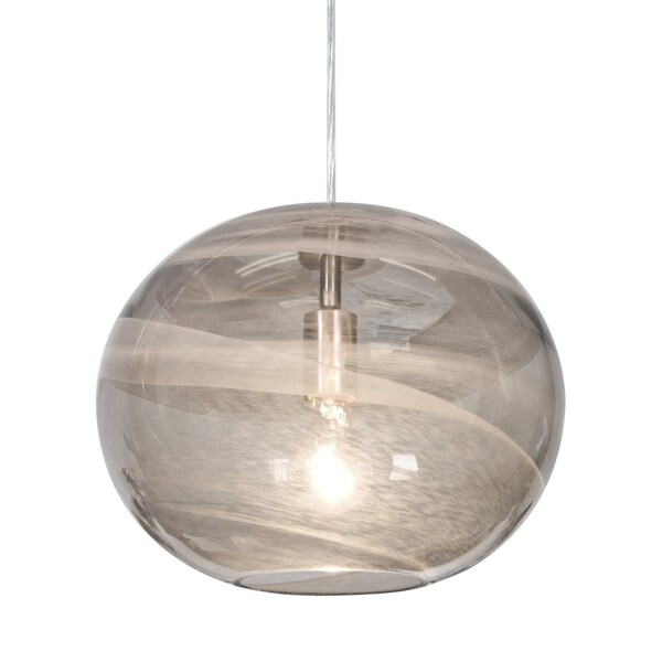 Besa Lighting Geno Cord Pendant, Vapor Smoke, Satin Nickel Finish, 1x60W Incandescent 1JT-GENOSM-SN - main